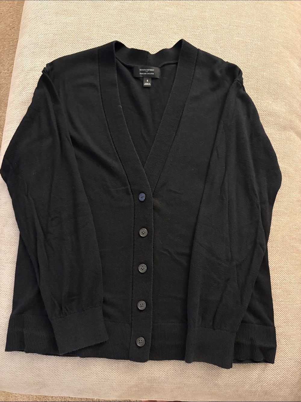 Banana Republic Black Women's Button-Front Cardigan Sweater- Size Small